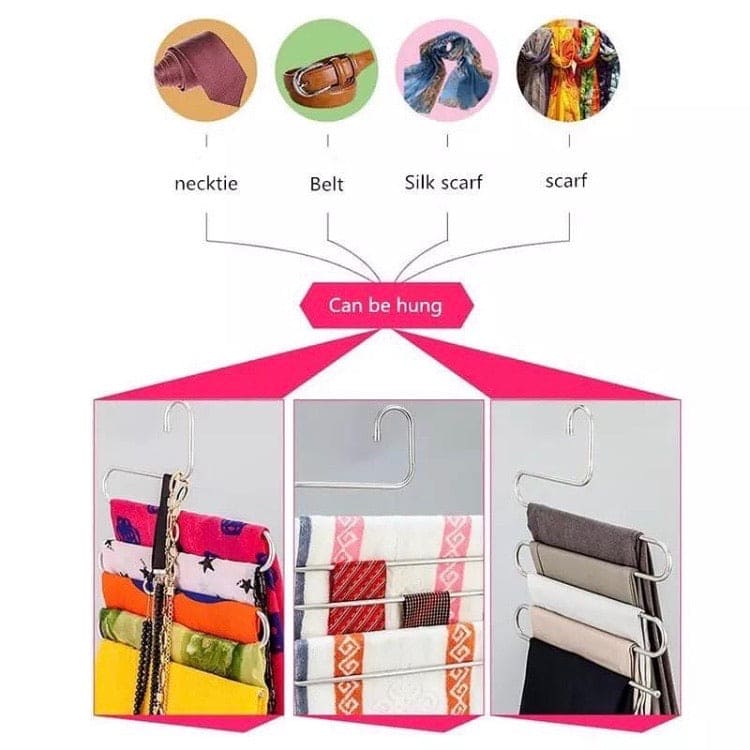 5 Layer Stainless Steel Hanger, Multi Layers Pants Hangers, Multi-purpose Clothes Hanger 5 Layer Stainless Steel Hanger, Multi Layers Pants Hangers, Multi-purpose Clothes Hanger